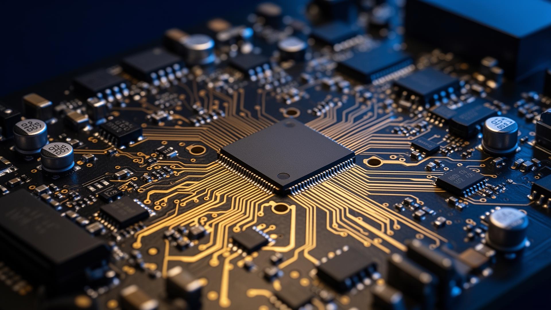High-density multilayer printed circuit board with gold ENIG traces and surface-mount components