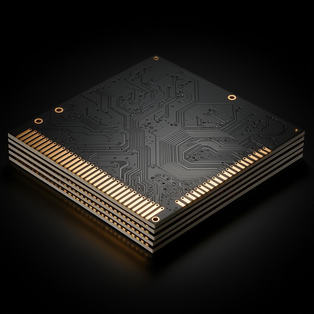 Matte black multilayer PCB with gold edge fingers